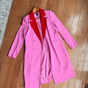Bar III Pink and Red Blazer Coat